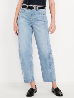 High-Waisted Barrel Ankle Jeans in Light Wash - NWT Old Navy